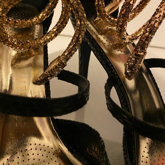 Azalea Wang Valorie Heels / Gold Snake - Picture 5 of 11